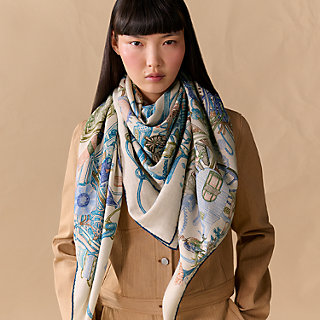 HERMES エルメス LE MONDEDU POLO ポロの世界 ベスト 38 Le Monde d'Hermès shawl 140 - Black | Hermès Mainland China